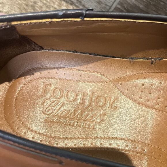 Vintage FootJoy Classic Shoes Made In USA Men\'s 9.5 Leather Tassel Loafers Dress